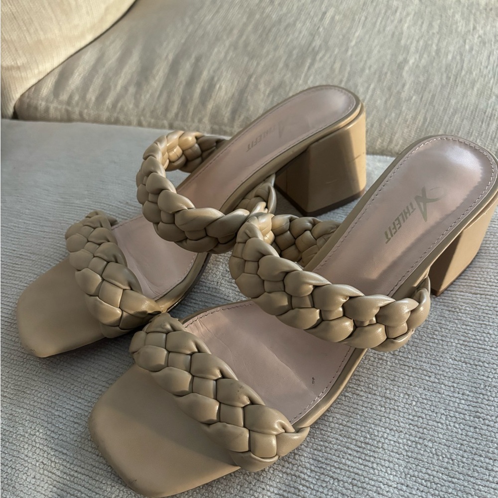 Women's Braided Tan Heels